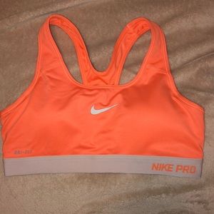 Nike pro sports bra, neon orange